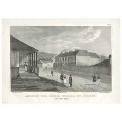 Antique Lithograph of George Street, Sydney, New South Wales, Australia - c.1836