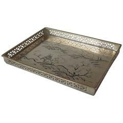 Rare 19th Century Chinese Paktong Rectangular Tray