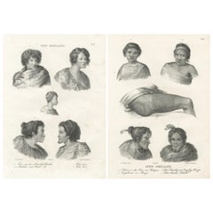 Detaillierte Porträts des Maori-Lebens und der Tätowierkunst in Neuseeland, veröffentlicht um 1836