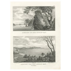 Scenic Views of Inseln Bay, New Zealand, from the Astrolabe Voyage, circa 1836