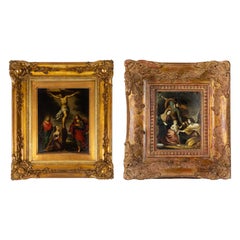 Coppia di dipinti barocchi di Cristo, XVII secolo, Italia