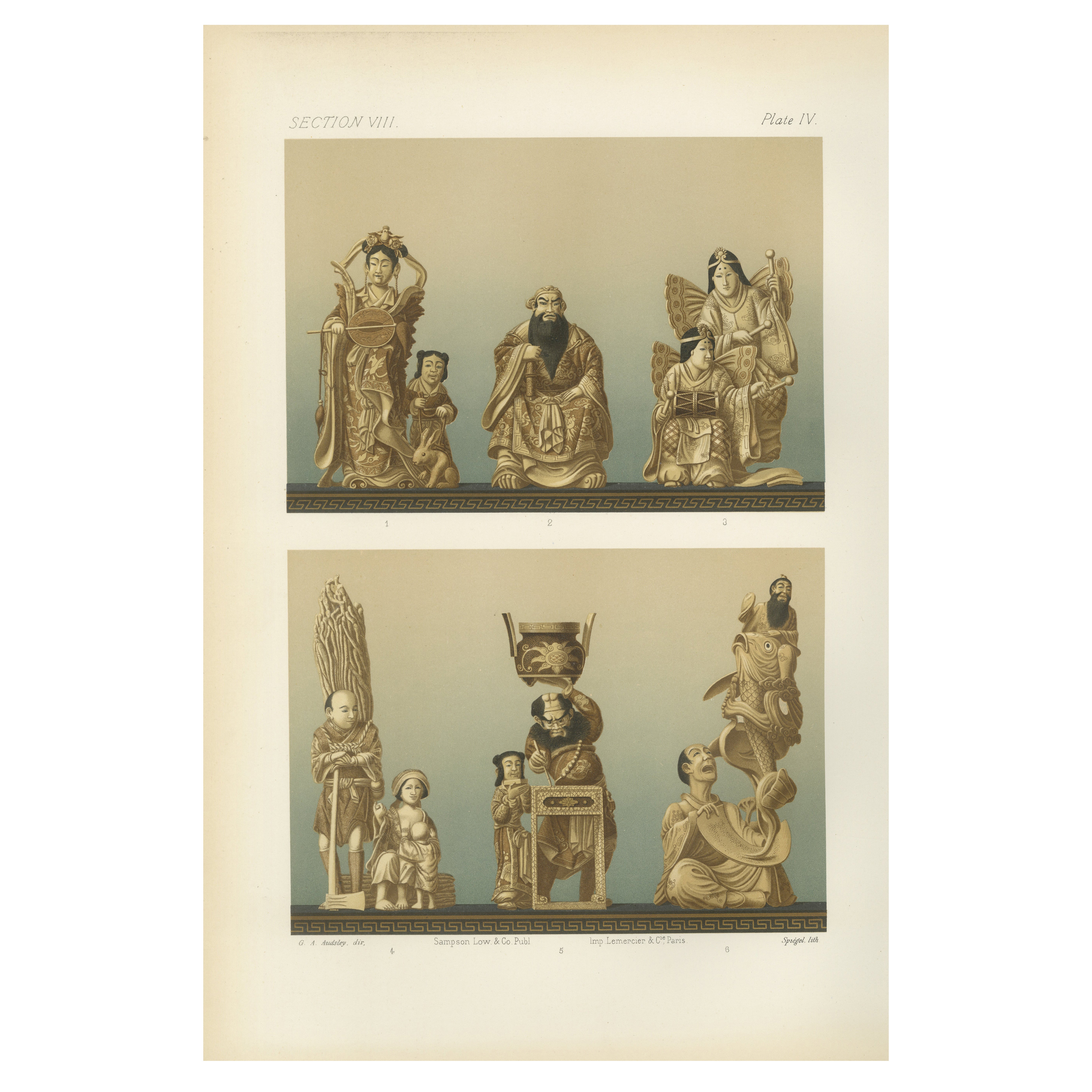 Figurine giapponesi che illustrano scene mitologiche, cerimoniali e quotidiane, 1884