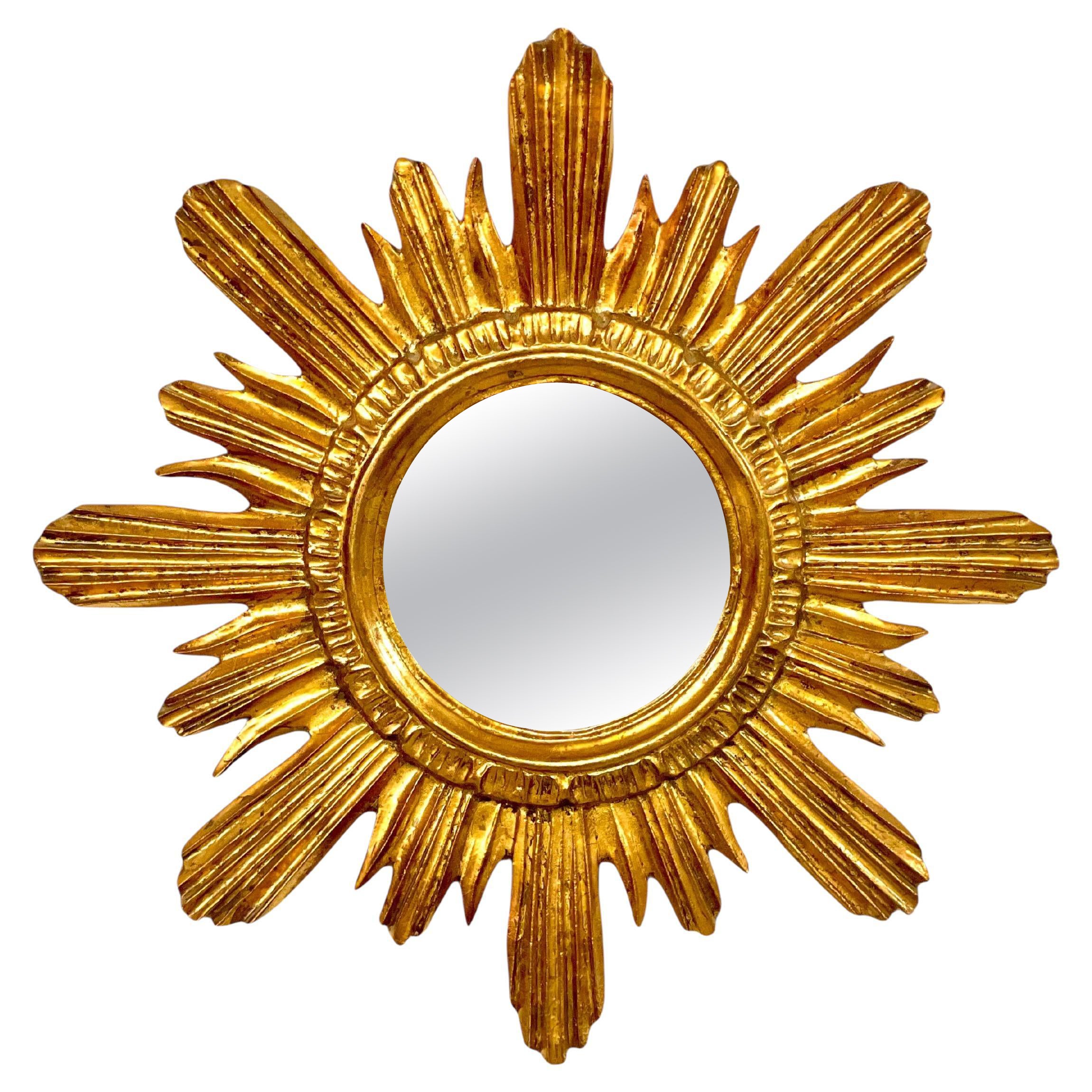 Giltwood Sunburst-Spiegel