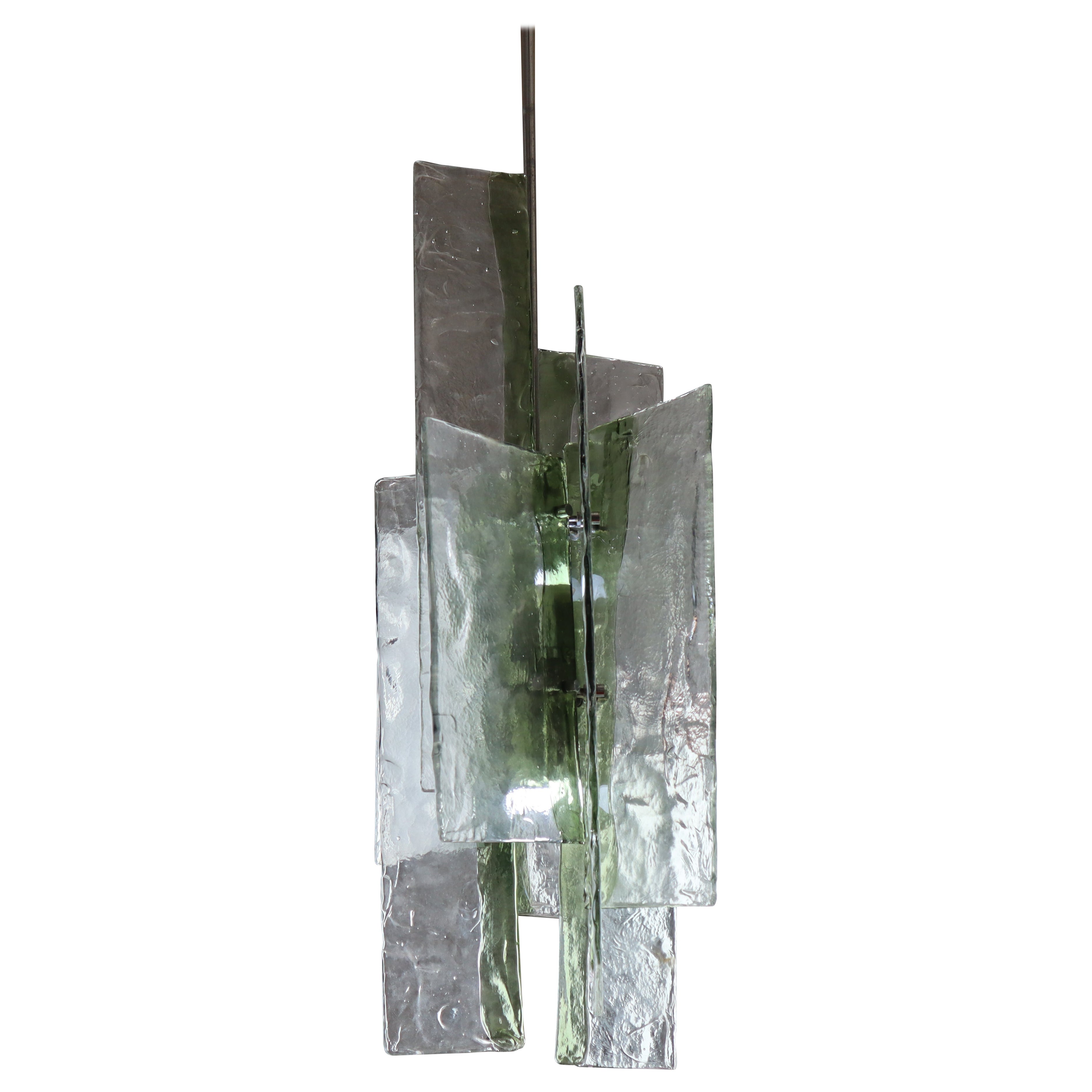 Large Murano Pendant Light Designed by Carlo Nason for Mazzega, Italy 1970s