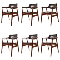 Rare Set of Six Jalk Dining Chairs