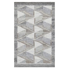 Rug & Kilim’s Scandinavian Style Outdoor Rug with Blue & Gray Geometric Pattern