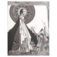 Impresión original vintage de Harry Clark de "Misterio e imaginación" de Poe, 1935