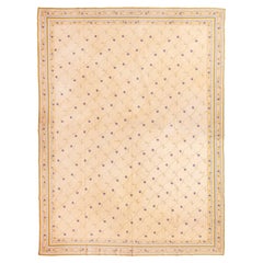 Rug & Kilim Tapis à l'aiguille de style européen à motif floral blanc et jaune