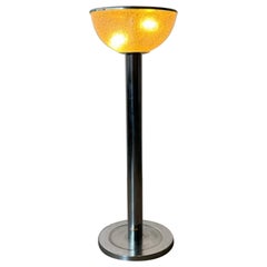 Moderne italienische Stehlampe aus Stahl und Glas aus der Mitte des Jahrhunderts, 1970er Jahre, Italien