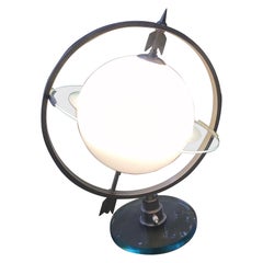Fontana Arte "Gio Ponti" Stil Table Lamp Glass Metal Chrome 1955 Italy