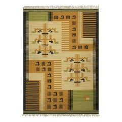 Kilim scandinavo vintage con motivi geometrici  Rug & Kilim