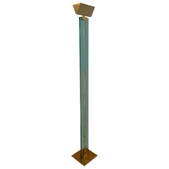 Mid Century Modern Mauro Martini Glass and Brass Floor Lamp, Italy, 1970s