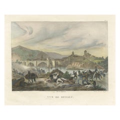 Antique Battle of Besalú: French Troops in Action During the Napoleonic Wars, 1808
