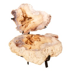 Scatola per gioielli in geode di ametista rossa e rosa completamente naturale