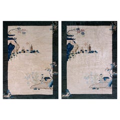 Par de alfombras chinas art déco de los años 20 6'x 8' 6