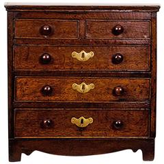 19th Century George iv Welsh Oak Miniature Chest of Drawers
