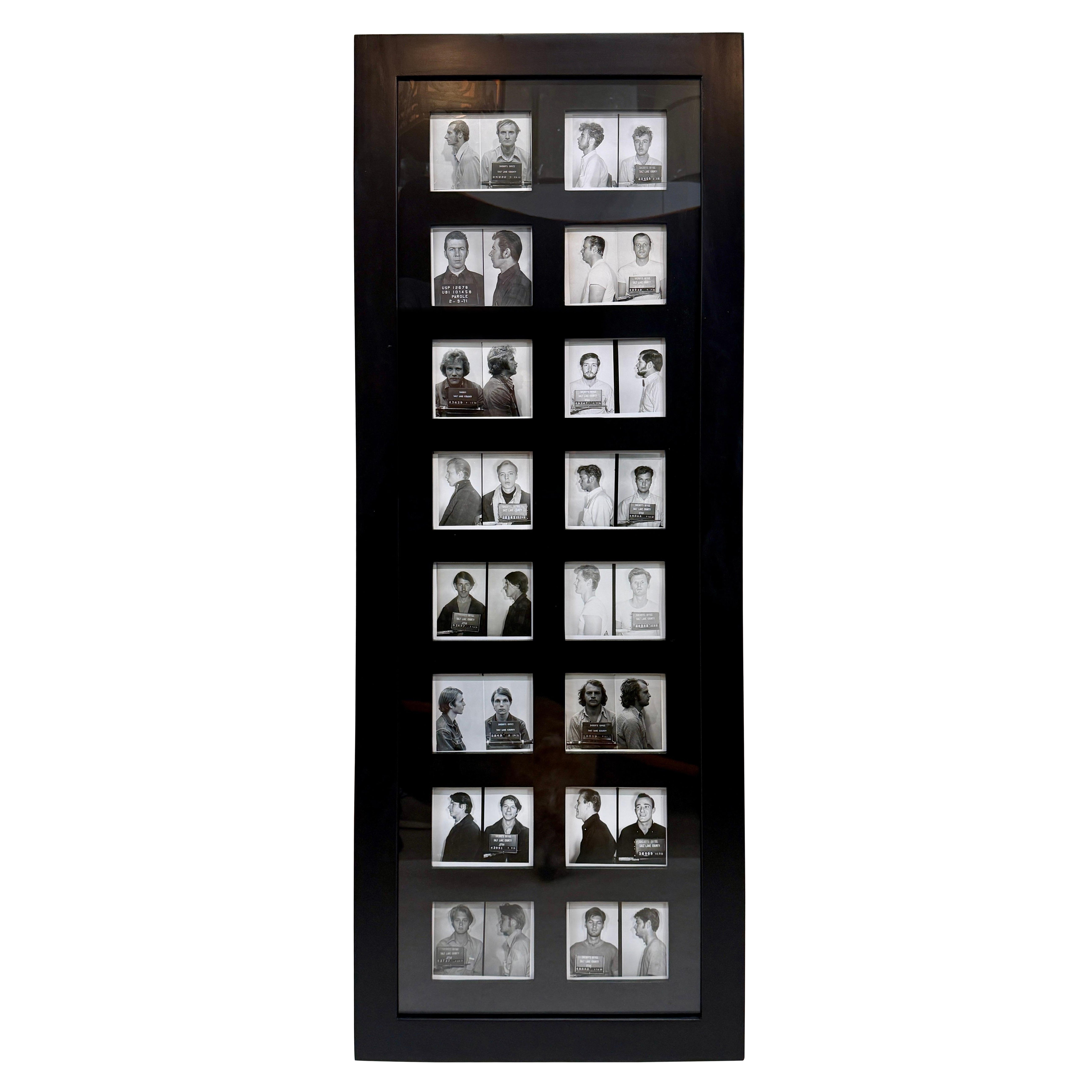 "Bad Boys" Photo Art - 16 Framed Original Mugshots from 1960's For Sale