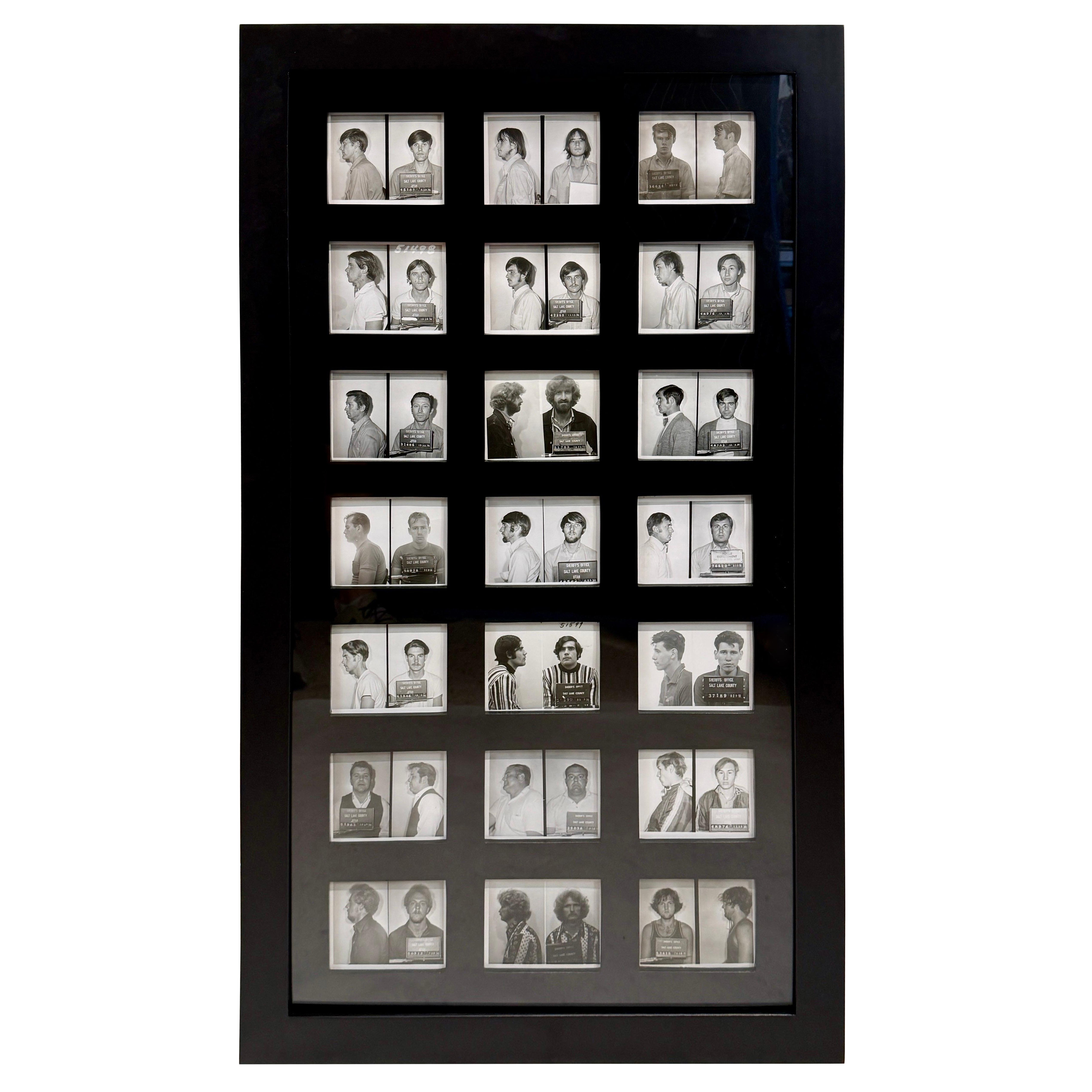 "Bad Boys" Photo Art - 21 Framed Original Mugshots from 1960's