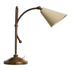 Créateur italien, lampe de bureau, laiton, métal, Italie, années 1940