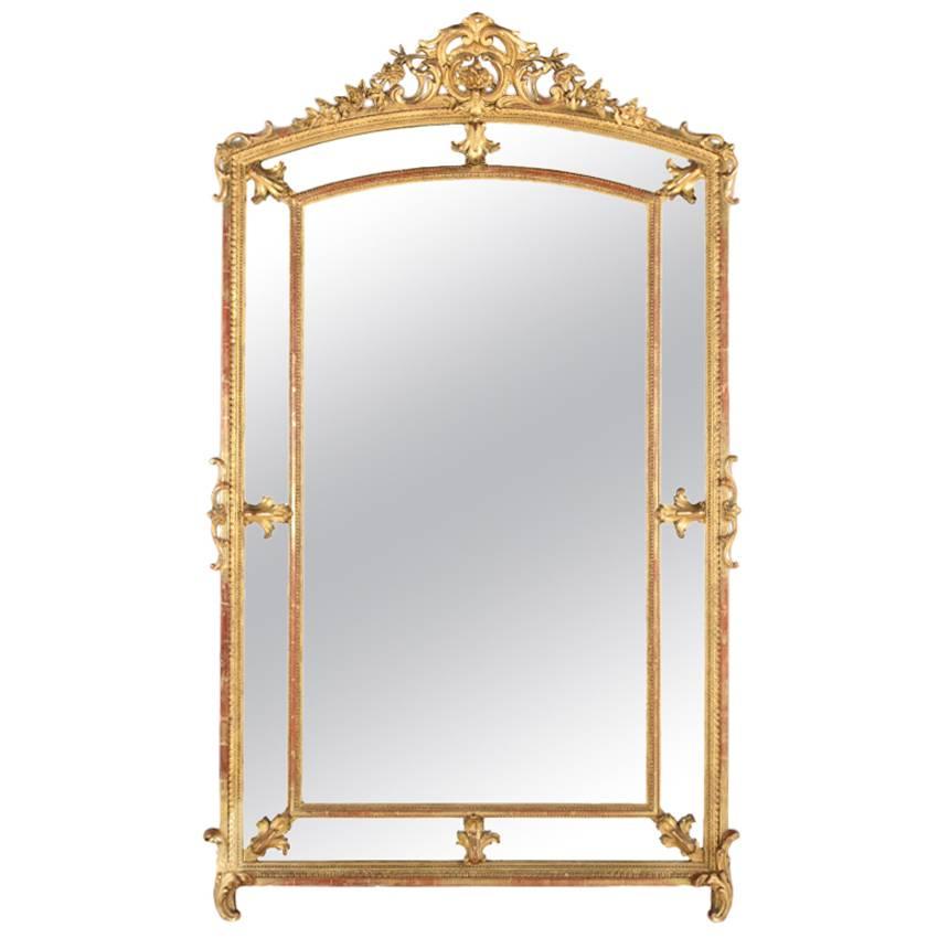 Large and Impressive 19th Century French Giltwood Parclose Mirror