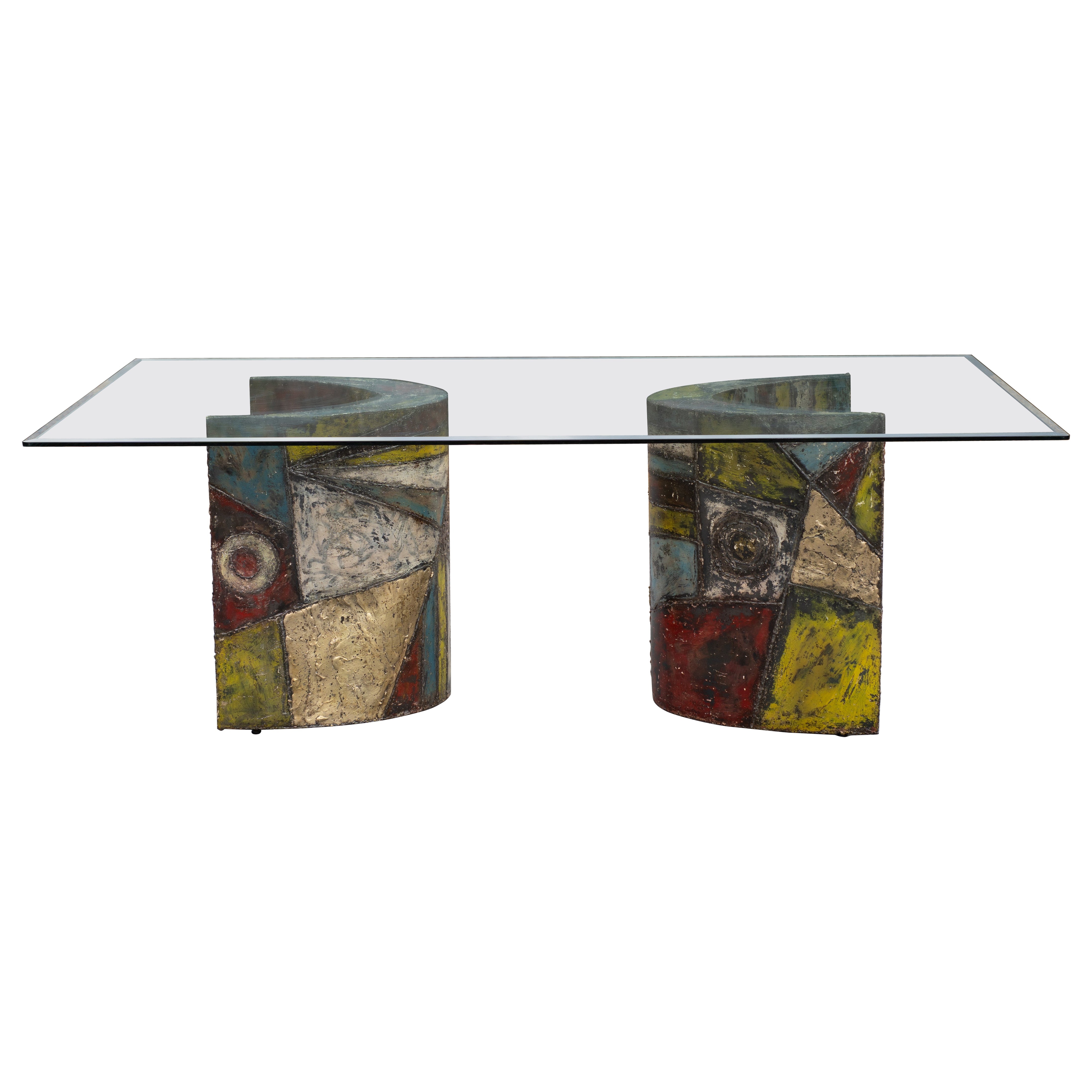 Exceptional Paul Evans for Directional Model PE24 Brutalist Welded Dining Table