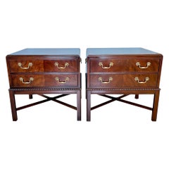 Drexel Heritage Chippendale Mahogany Nightstands, a Pair