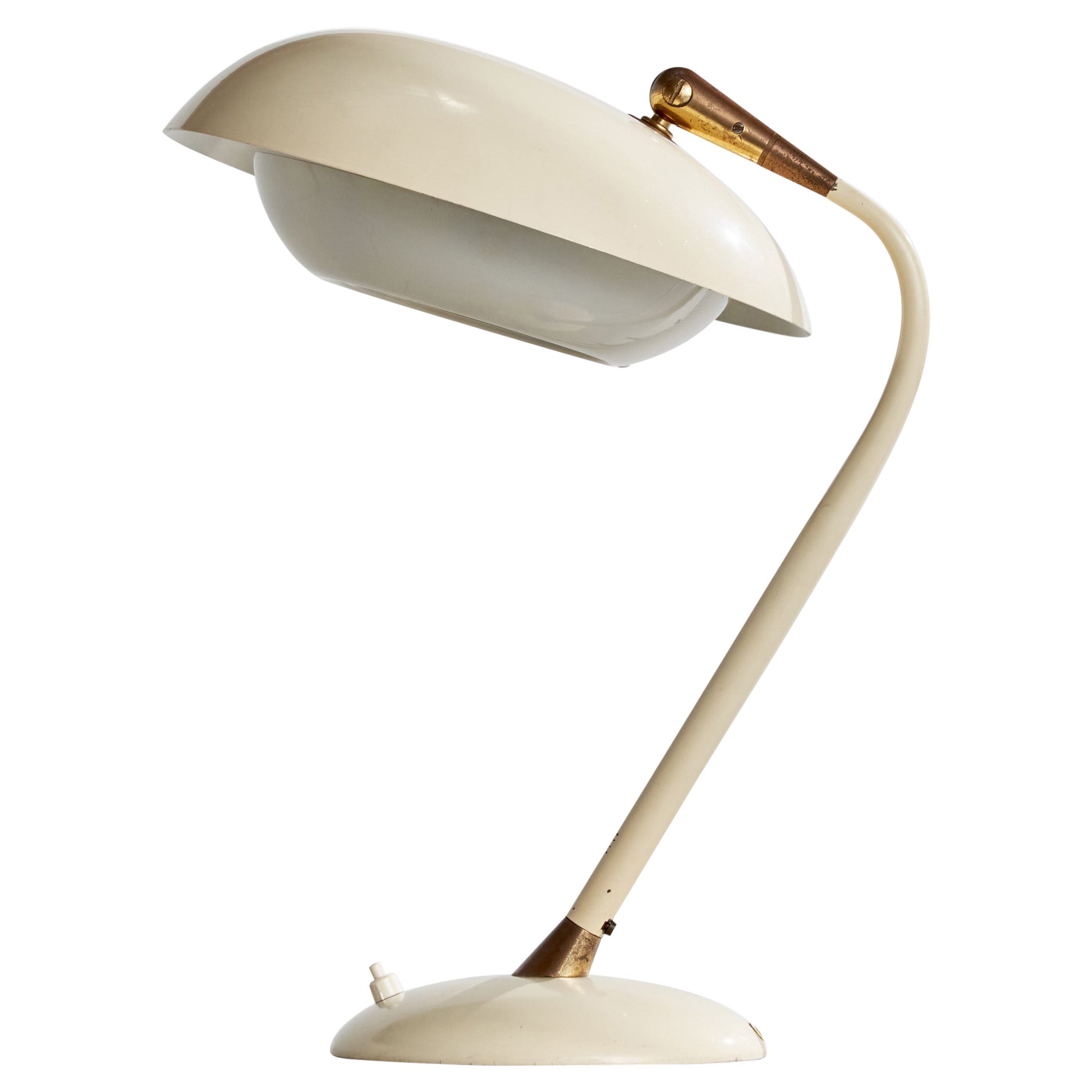 Lampada da tavolo di design italiano, Ottone, Metallo, Italia, anni '1960 in vendita