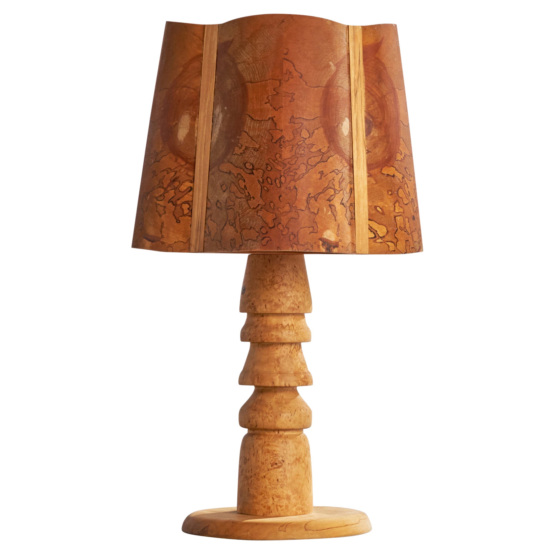 Designer suédois, lampe de table, bouleau, Suède, années 1970
