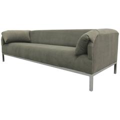 Vintage Mid-Century Sofa with Chrome Base