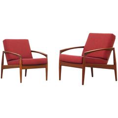 Beautiful Pair of Lounge Chairs Paperknife by Kai Kristiansen for Magnus Olesen