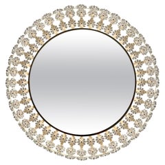 Specchio illuminato in vetro floreale