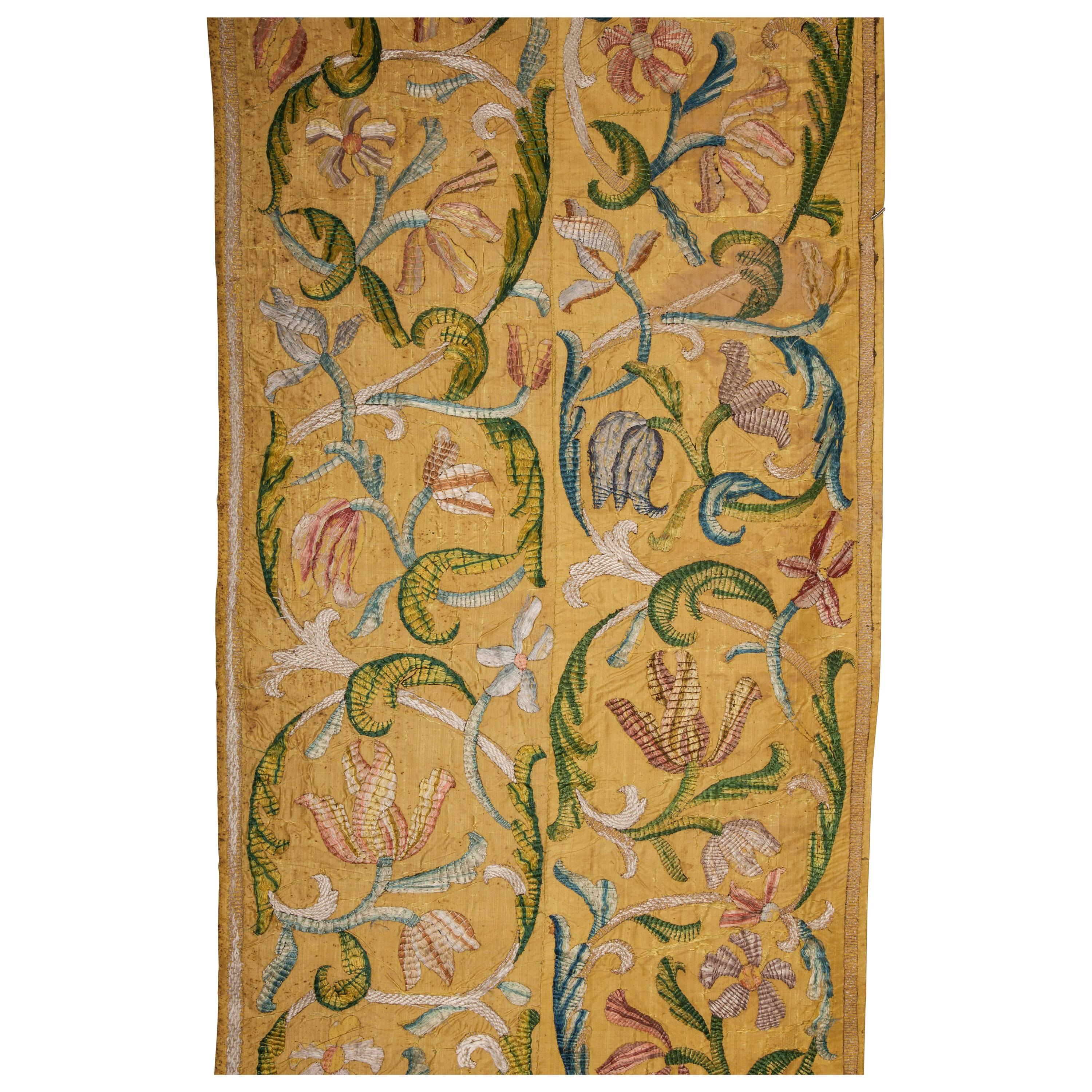 17th-18th Century Italian Silk Embroidery