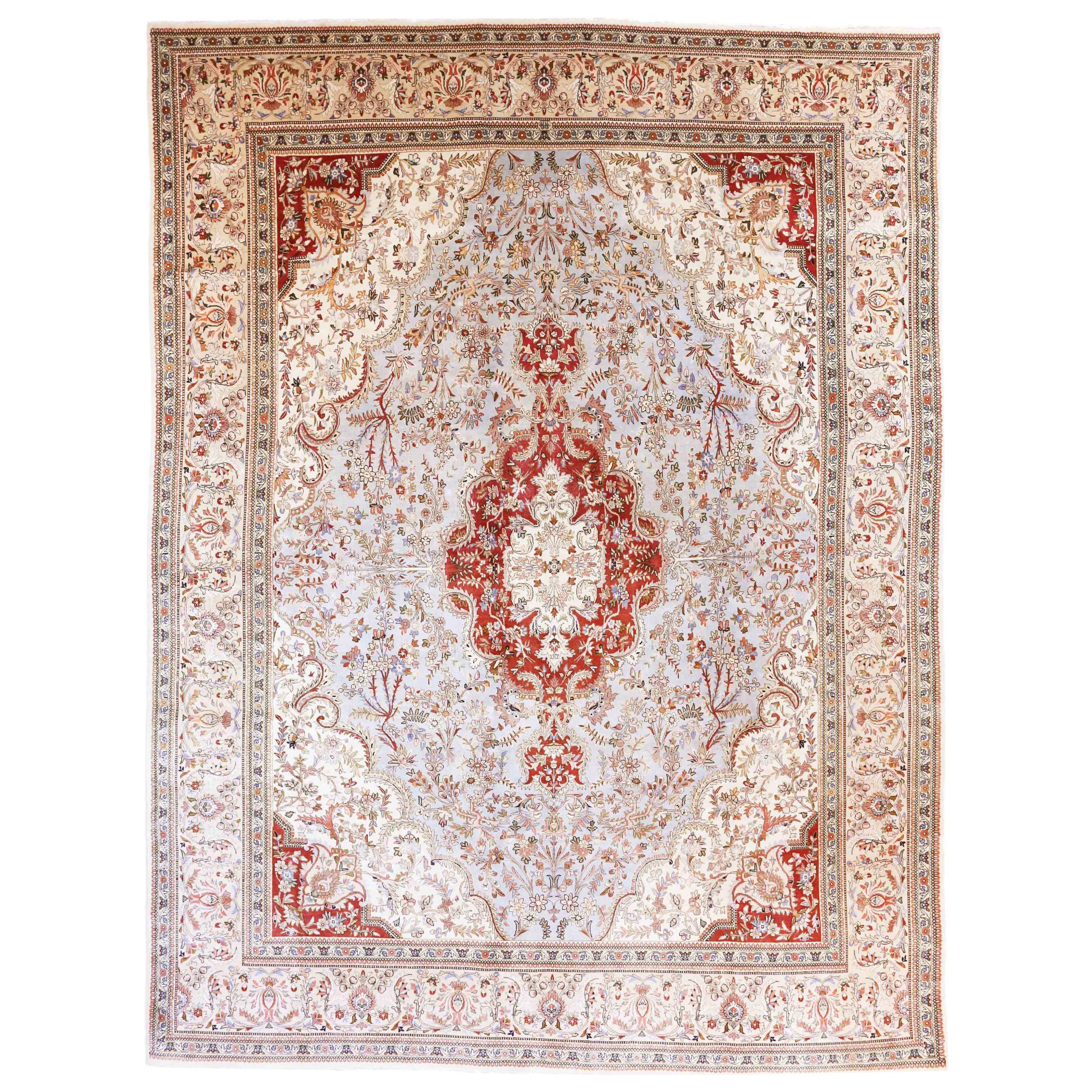 Tappeti persiani Tabriz Circa 1940 - Lana Avorio Rosso 70610