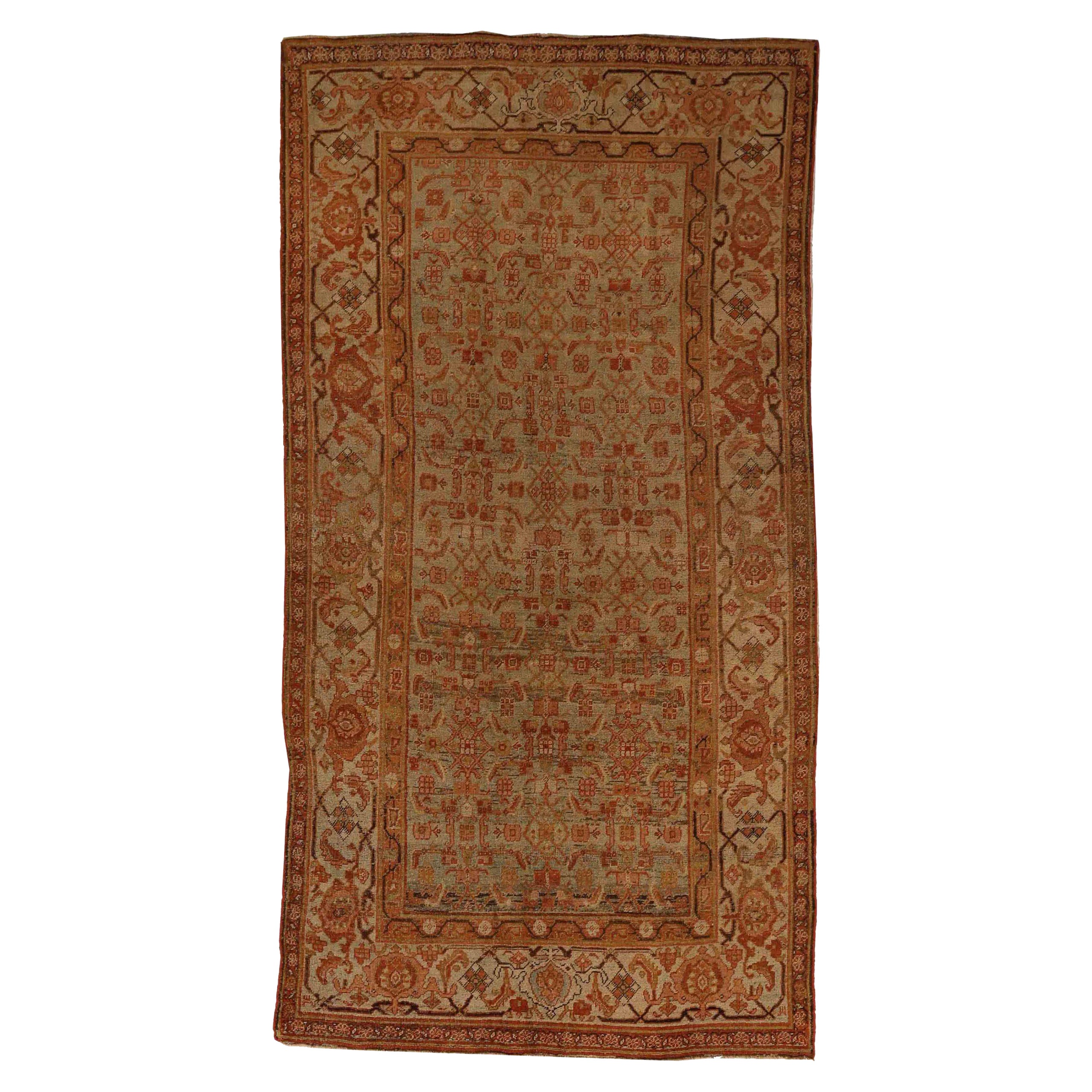 Persian Bijar Area Rugs - Wool Brown Ivory Red 70628