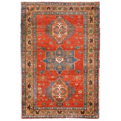 Persian Azerbaijan Small Rug - Wool Blue Red Yellow 70616