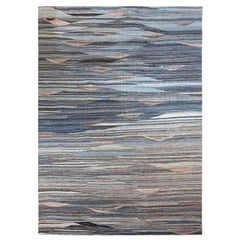 Afghanistan Kilim Area Rugs Circa 1990 - Wolle Blau Braun Elfenbein 70703