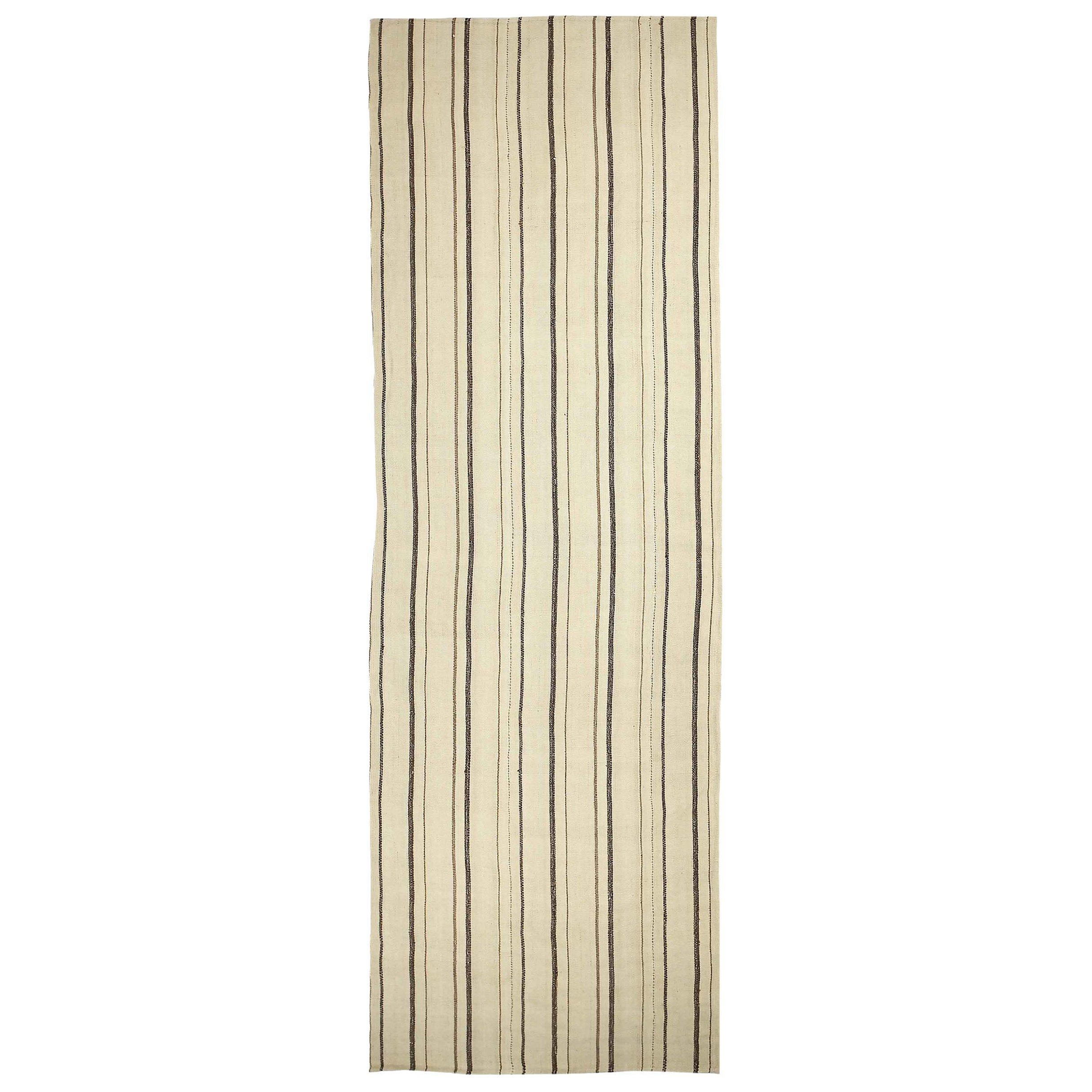 Persischer Kilim Läufer Teppich CIRCA 1990 - Wolle Braun Elfenbein 70723