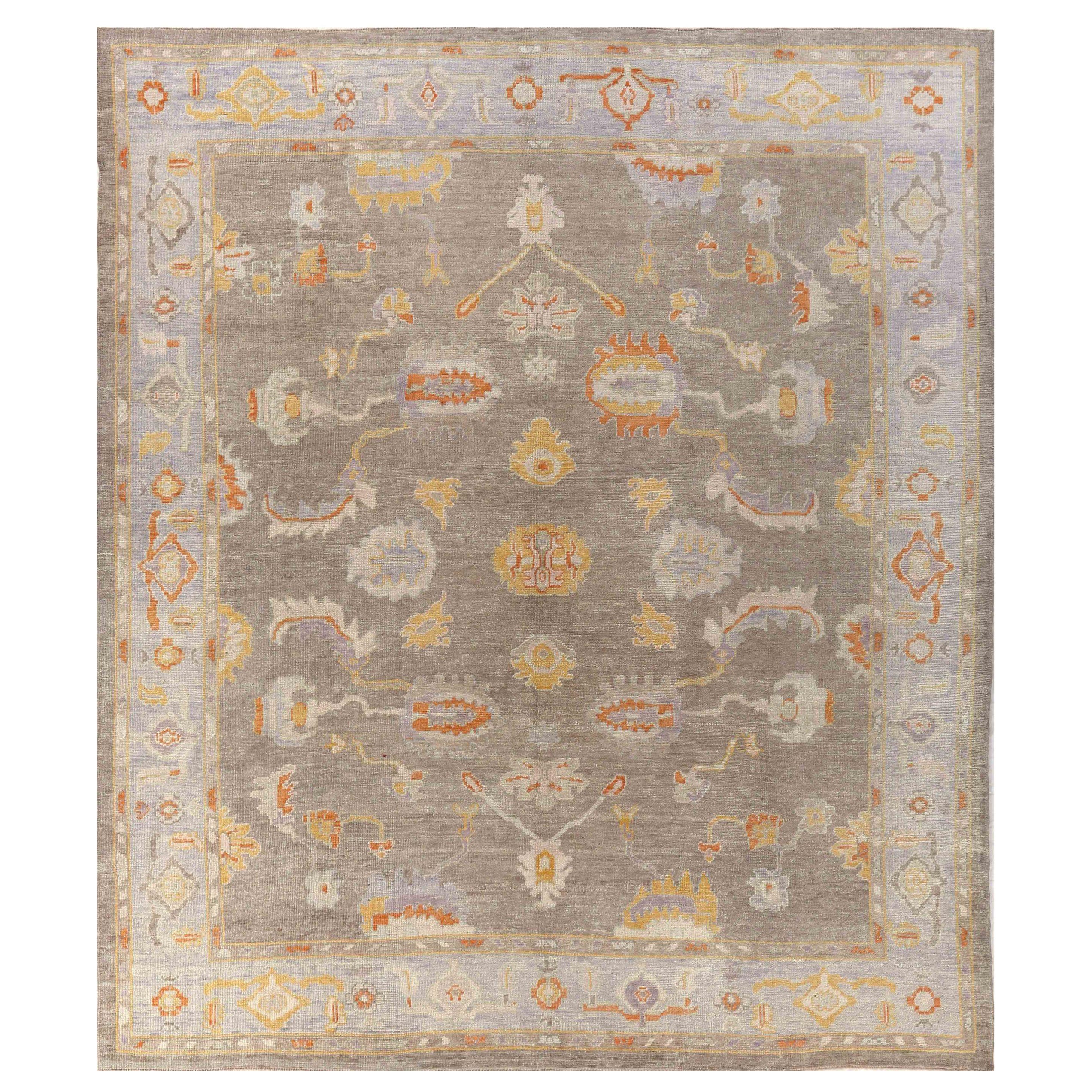 Afghanistan Oushak Area Rugs Circa 1990 - Wolle Blau Orange Taupe Gelb 70710