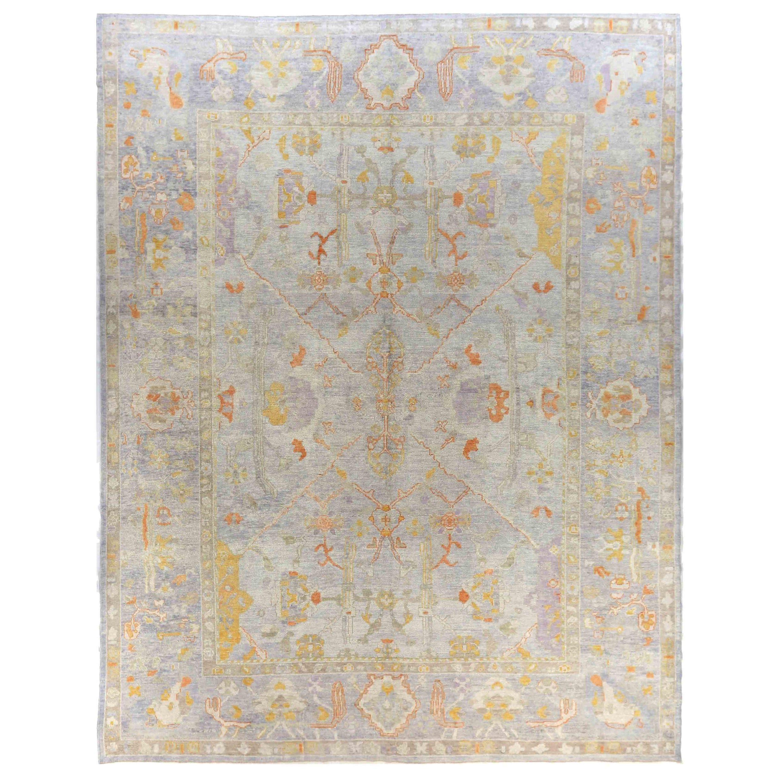 Afghanistan Oushak Over Size Teppich Circa 1990 - Wolle Orange Purpel Gelb 70711