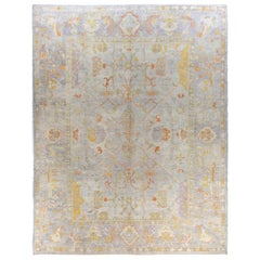 Afghanistan Oushak Over Size Rug Circa 1990 - Wool Orange Purpel Yellow 70711