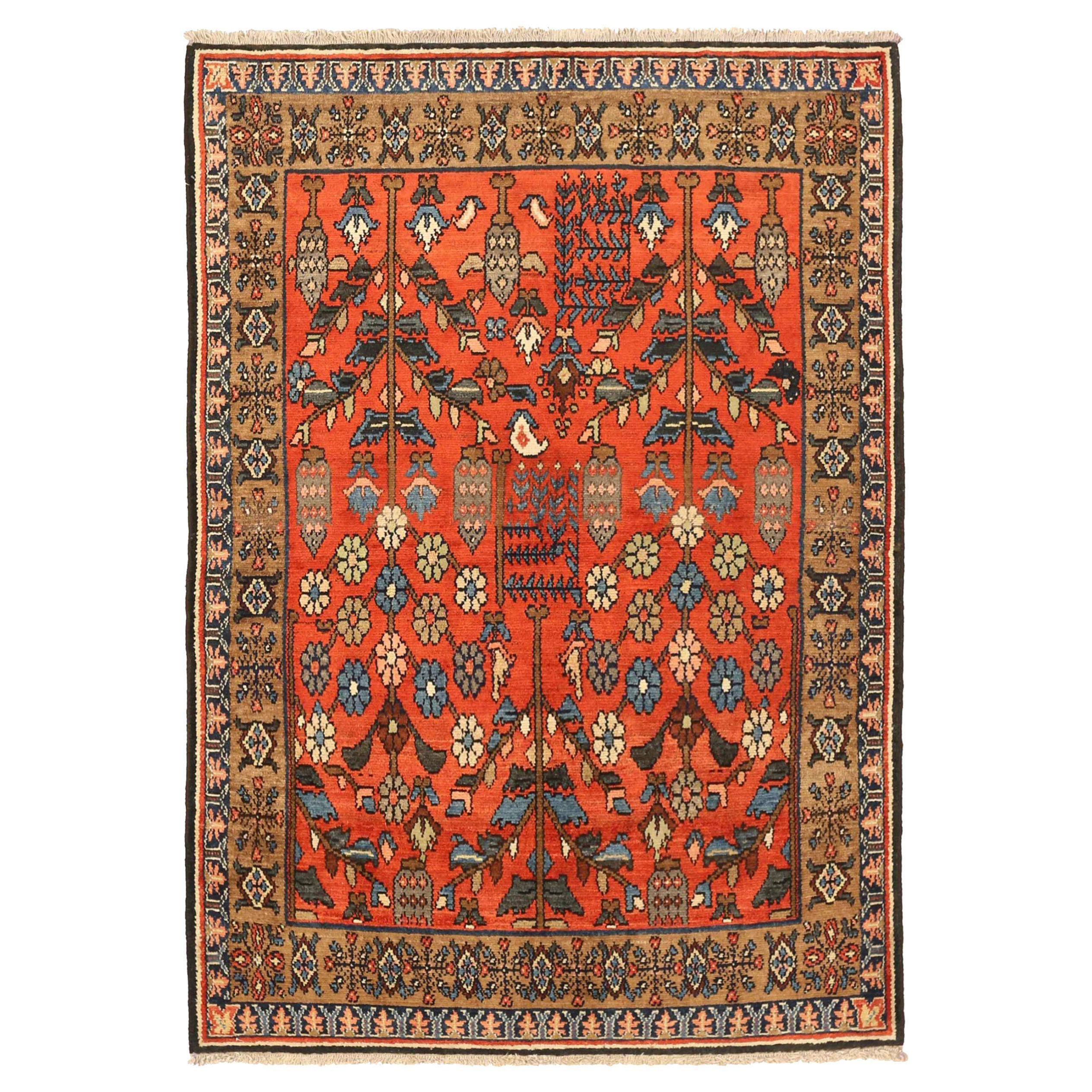 Persian Hamadan Small Rug - Wool Blue Red Yellow 71174
