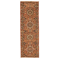 Persian Bakhtiari Runner Rug Circa 1910 - Wool Brown Ivory Red 71178