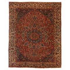 Alfombras Persas Bakhtiari Circa 1910 - Lana Negro Marfil Rojo 71184