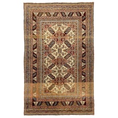 Petit tapis russe Karabagh Circa 1910 - Laine Brown Ivoire Rouge 71151