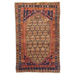 Persischer Kolyai Kleiner Teppich CIRCA 1910 - Wolle Braun Marineblau Rot 71202