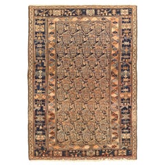 Persian Malayer Small Rug - Wool Ivory Navy Blue Pink 71256