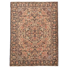Petit tapis persan Hamadan vers 1940 - Laine bleu ivoire rose 71264