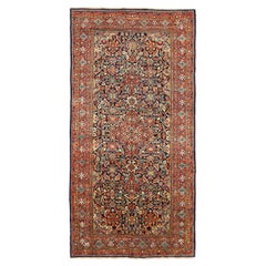 Persian Mahal Area Rugs Circa 1910 - Wool Ivory Navy Blue Red 71333