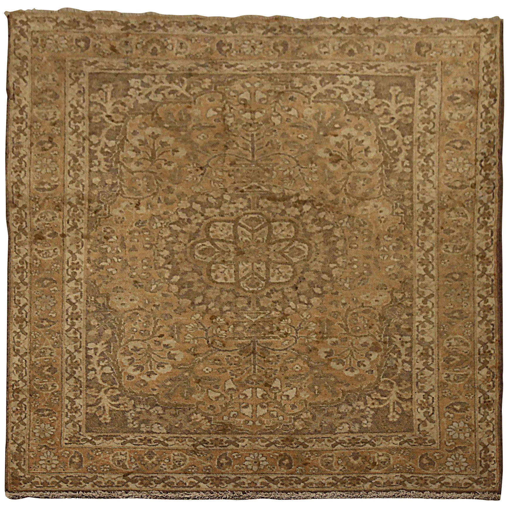 Tappeto persiano Tabriz piccolo, circa 1910 - lana marrone avorio 71417