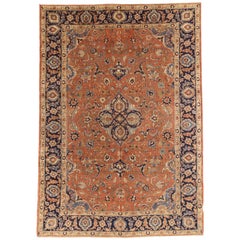 Persian Tabriz Area Rugs - Wool Blue Ivory Navy Blue Red 71446